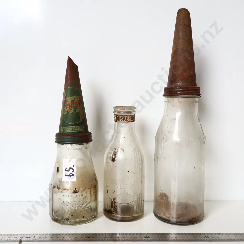 Assorted Vintage Oil Bottles and Pourers Image 1++