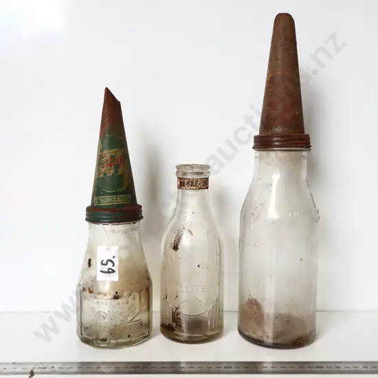 Assorted Vintage Oil Bottles and Pourers