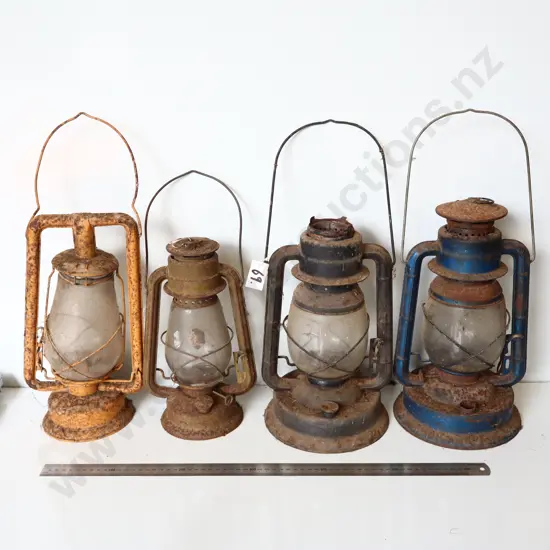 Collection of Vintage Kerosene Lanterns (4)