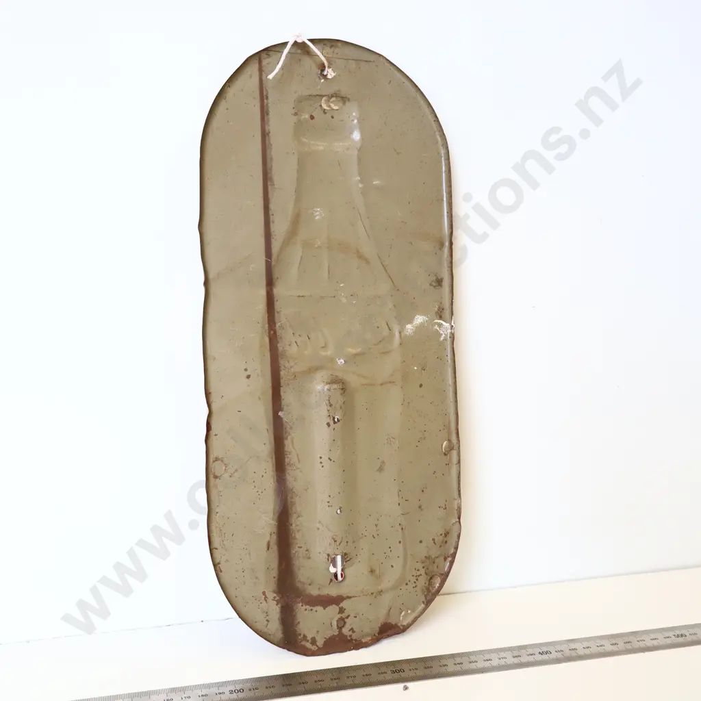 Coca-Cola Bottle Tin Thermometer Sign Image 1++