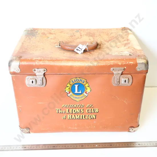 Lions Club of Hamilton Vintage Metal Trunk / Case