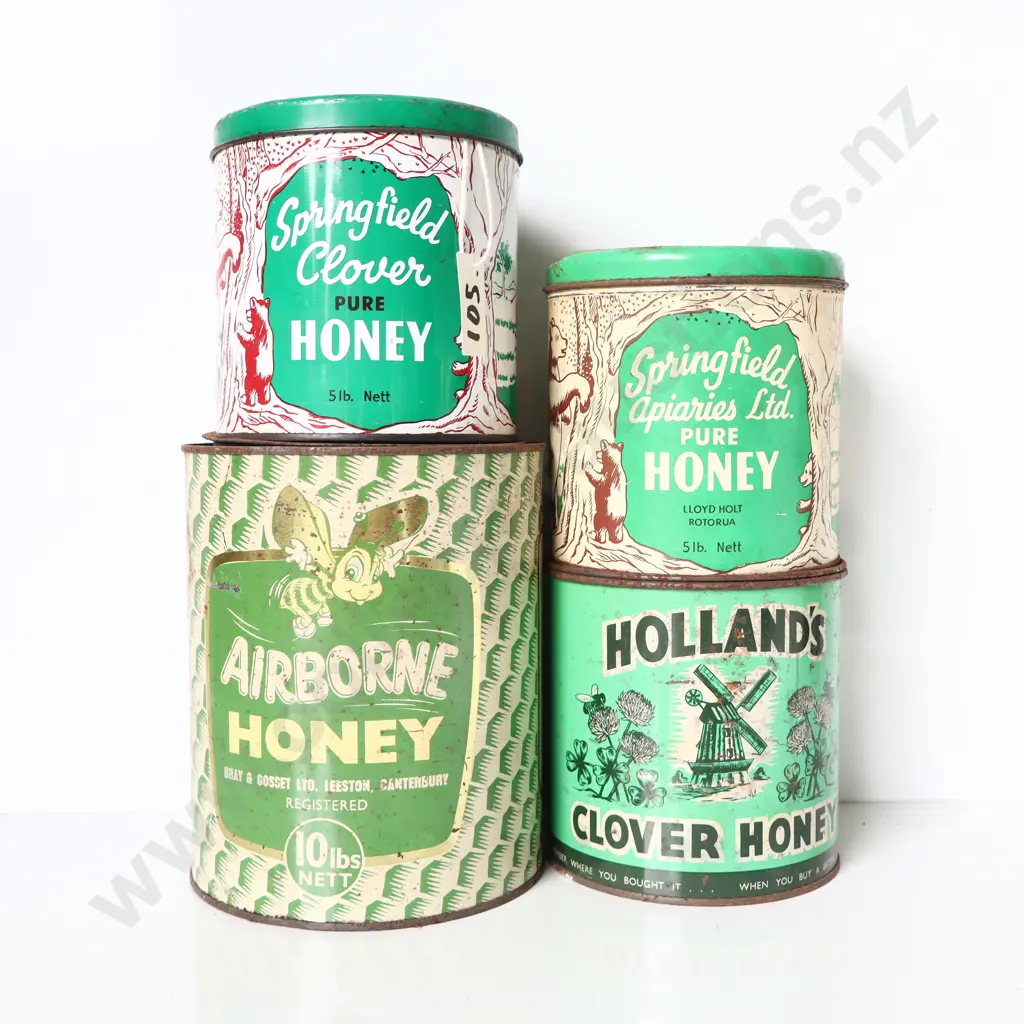 Collection Vintage Honey Tins Image 1++