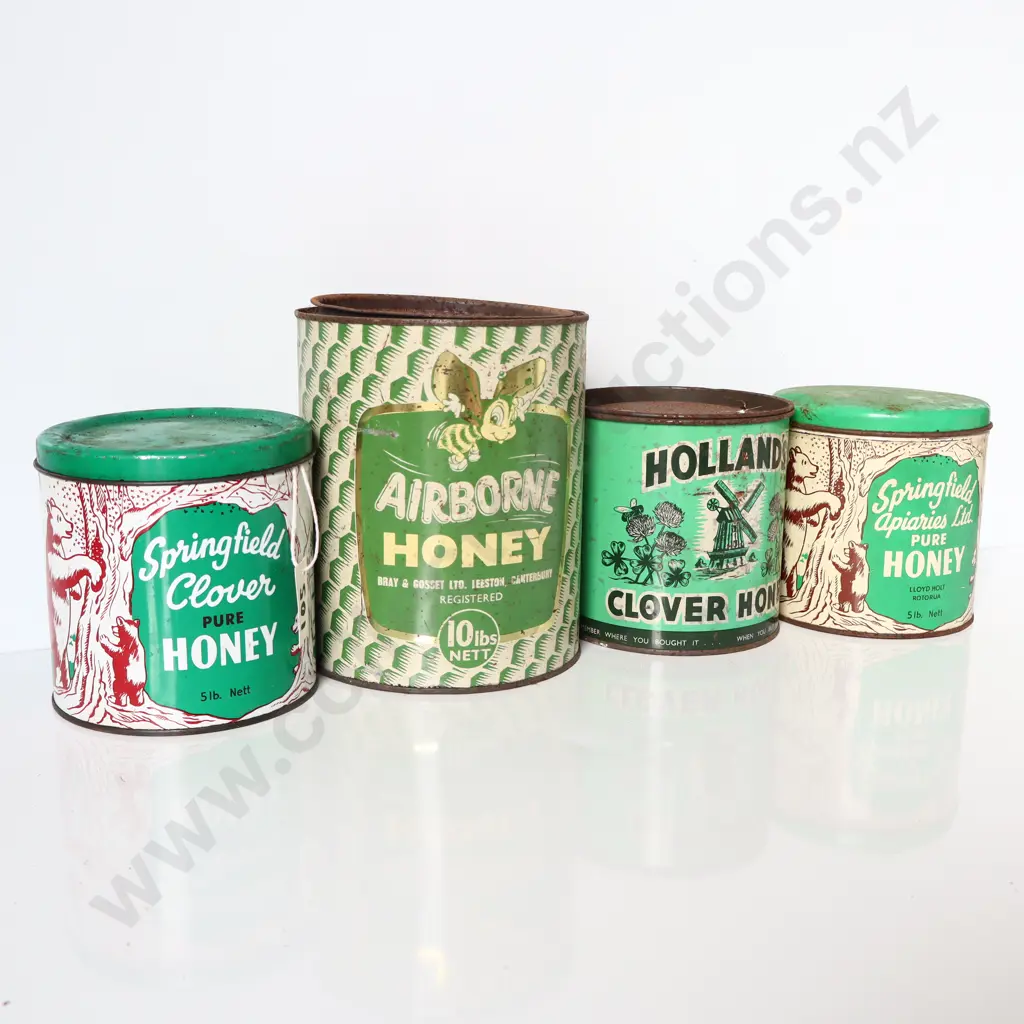 Collection Vintage Honey Tins Image 1++