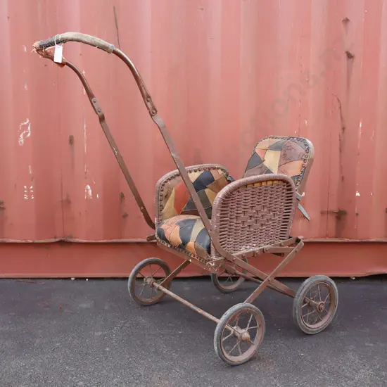 Vintage Pram / Stroller with Wicker Seat