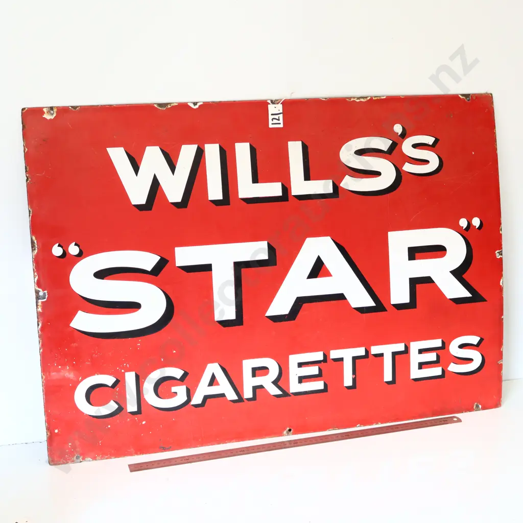 Will’s Star Cigarettes Enamel Sign Image 1++