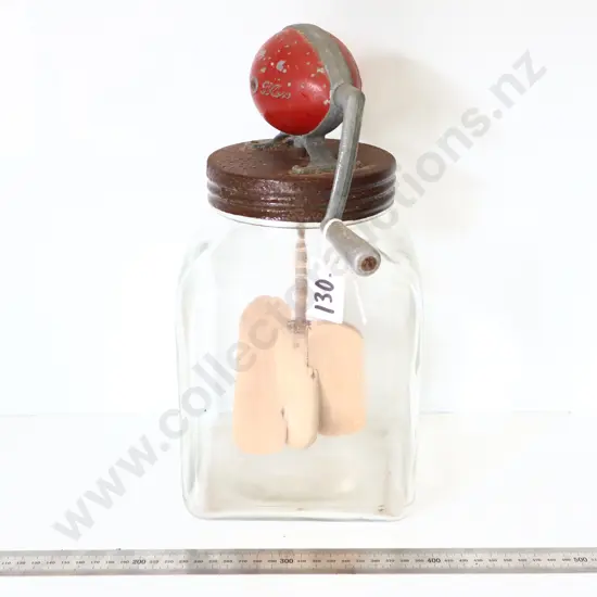 Vintage Glass Butter Churn with Hand Crank