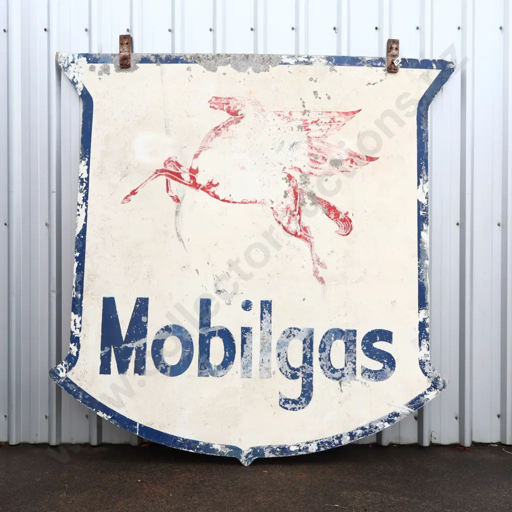 LARGE Mobiloil Pegasus Double Sided Advertising Sign Image 1++