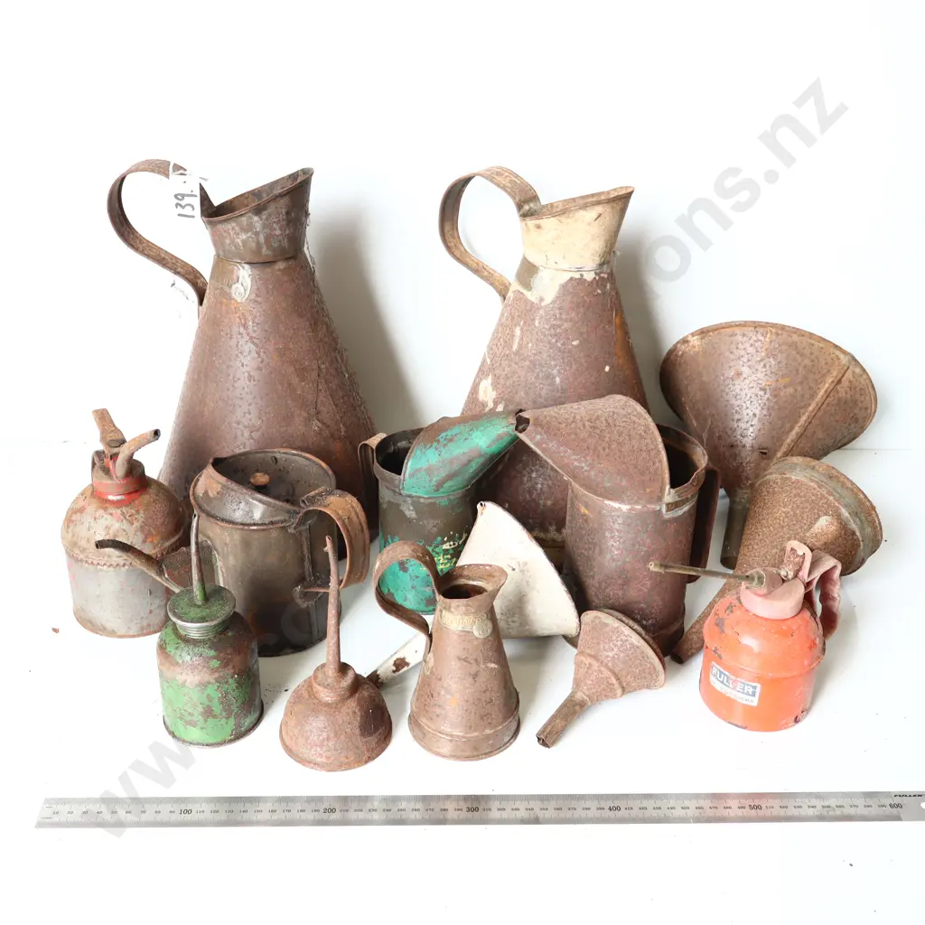 Large Collection of Vintage Oil Pourers & Funnels Image 1++