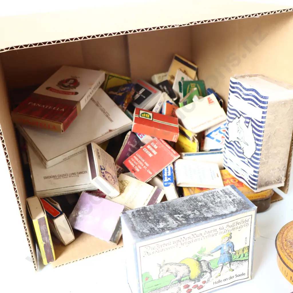 Large Mixed Lot Vintage Tobacco Tins, Matchboxes & Packaging Image 1++