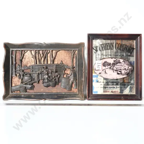 Decorative Wall Plaque & Southern Comfort Mirror Sign