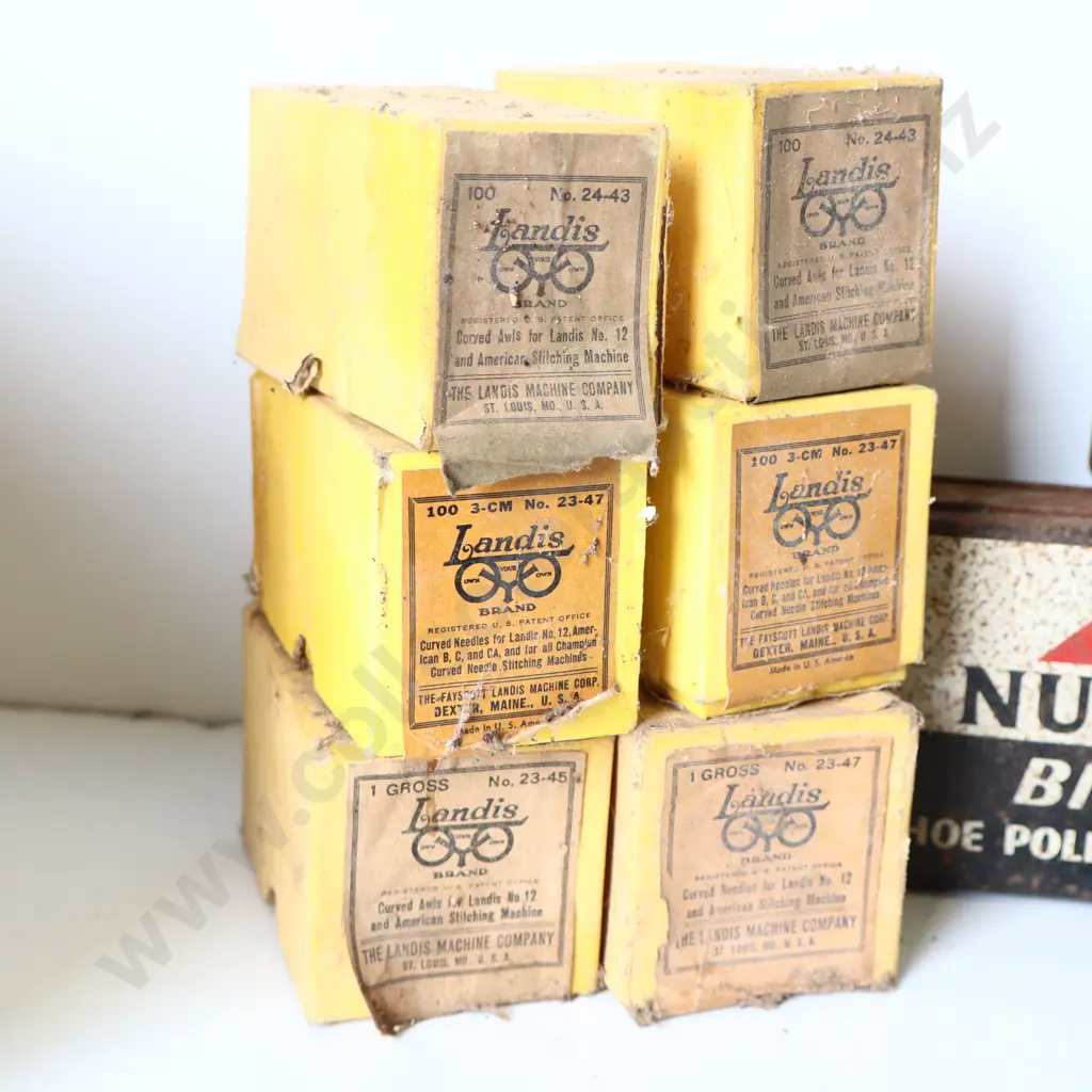 Vintage Nugget Boot Polish Tins & Landis Sewing Machine Supplies Image 1++