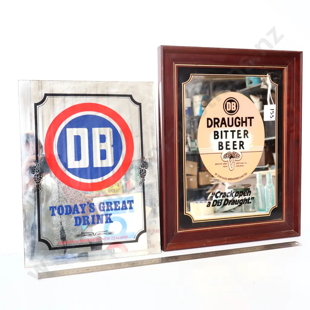 DB Draught Bitter Beer Mirror & Glass Advertising Signs (2) Image 1++