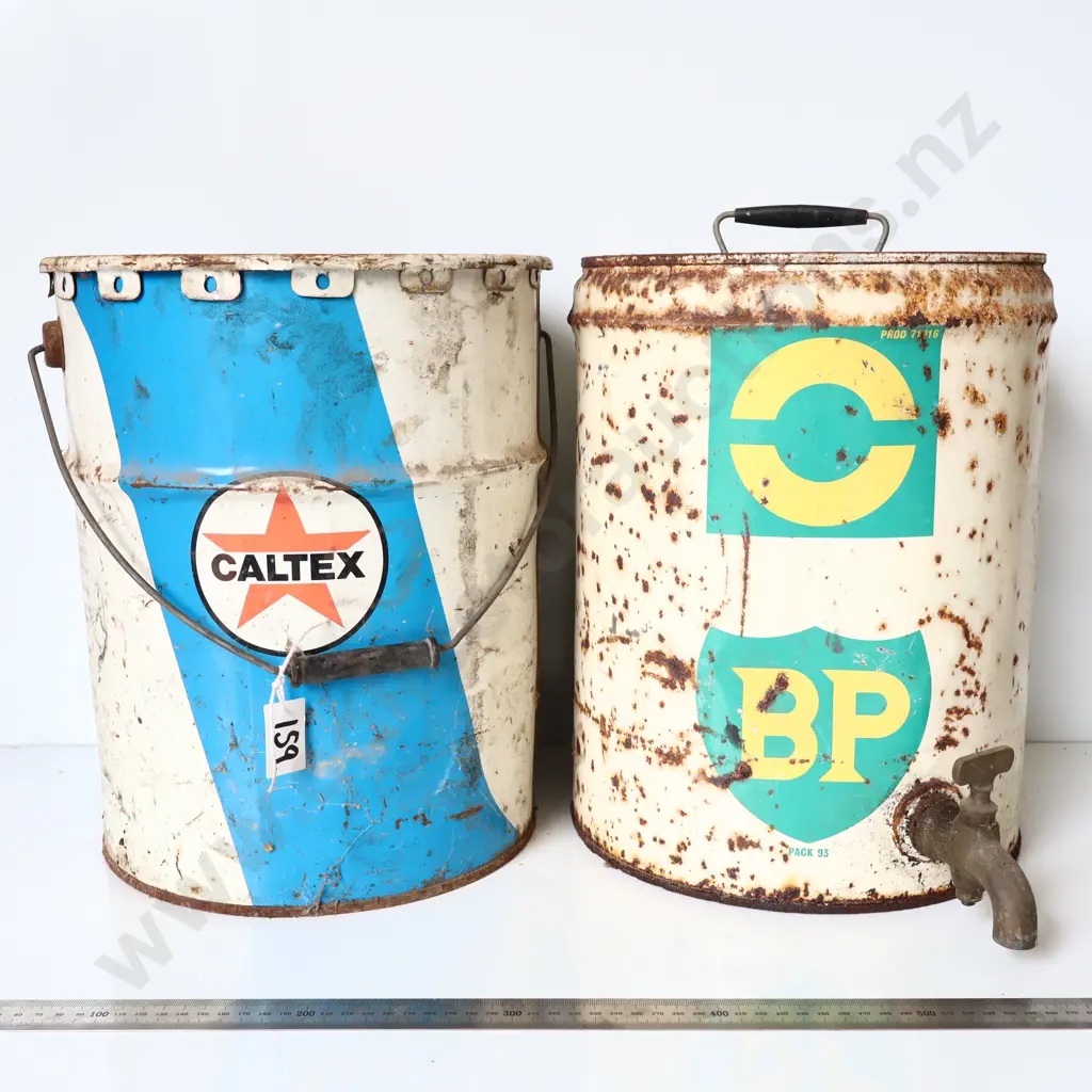 Caltex & BP Oil Drum Pair Image 1++