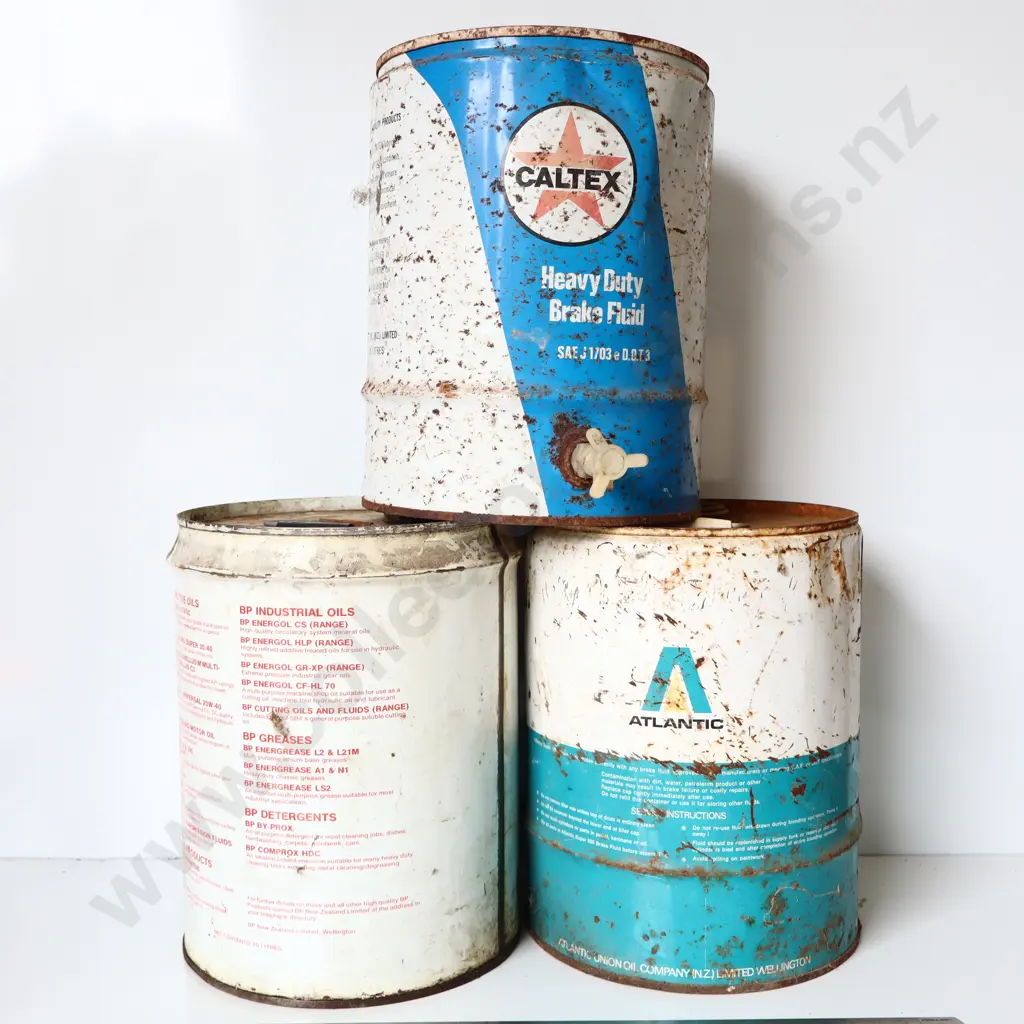 Vintage Oil Drum Collection (Caltex, BP, Atlantic) Image 1++