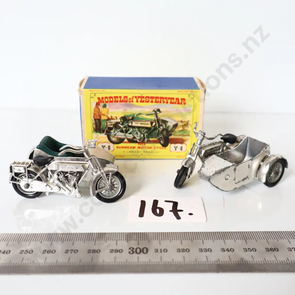 Models of Yesteryear Sunbeam Motorcycle & Sidecar Set Image 1++