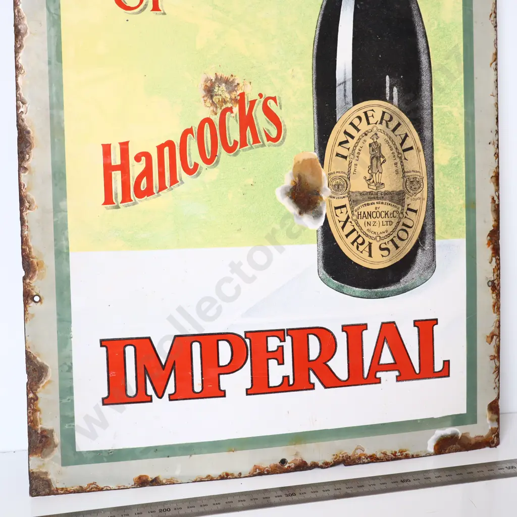 Hancocks Imperial Extra Stout Enamel Sign Image 1++