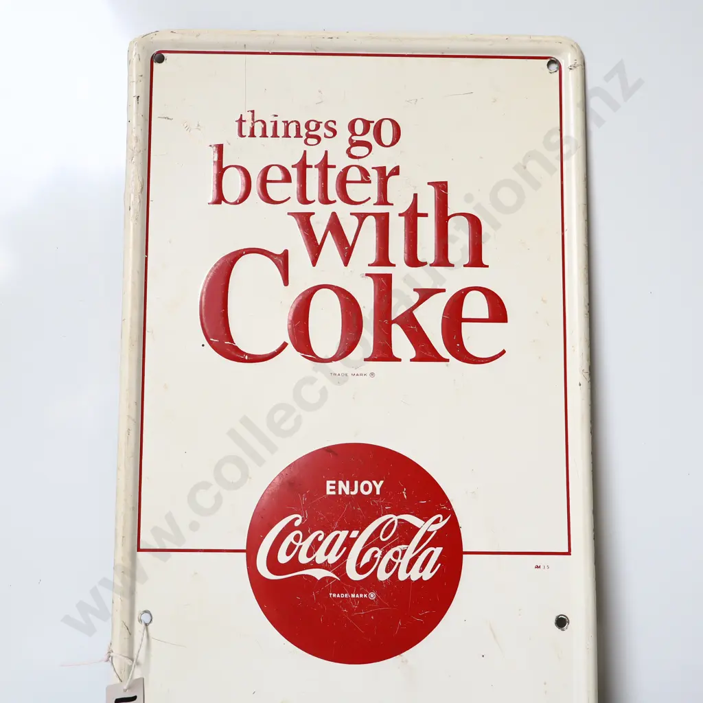 Coca-Cola Things Go Better With Coke Tin Sign Image 1++