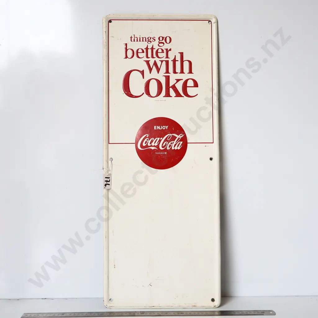Coca-Cola Things Go Better With Coke Tin Sign Image 1++