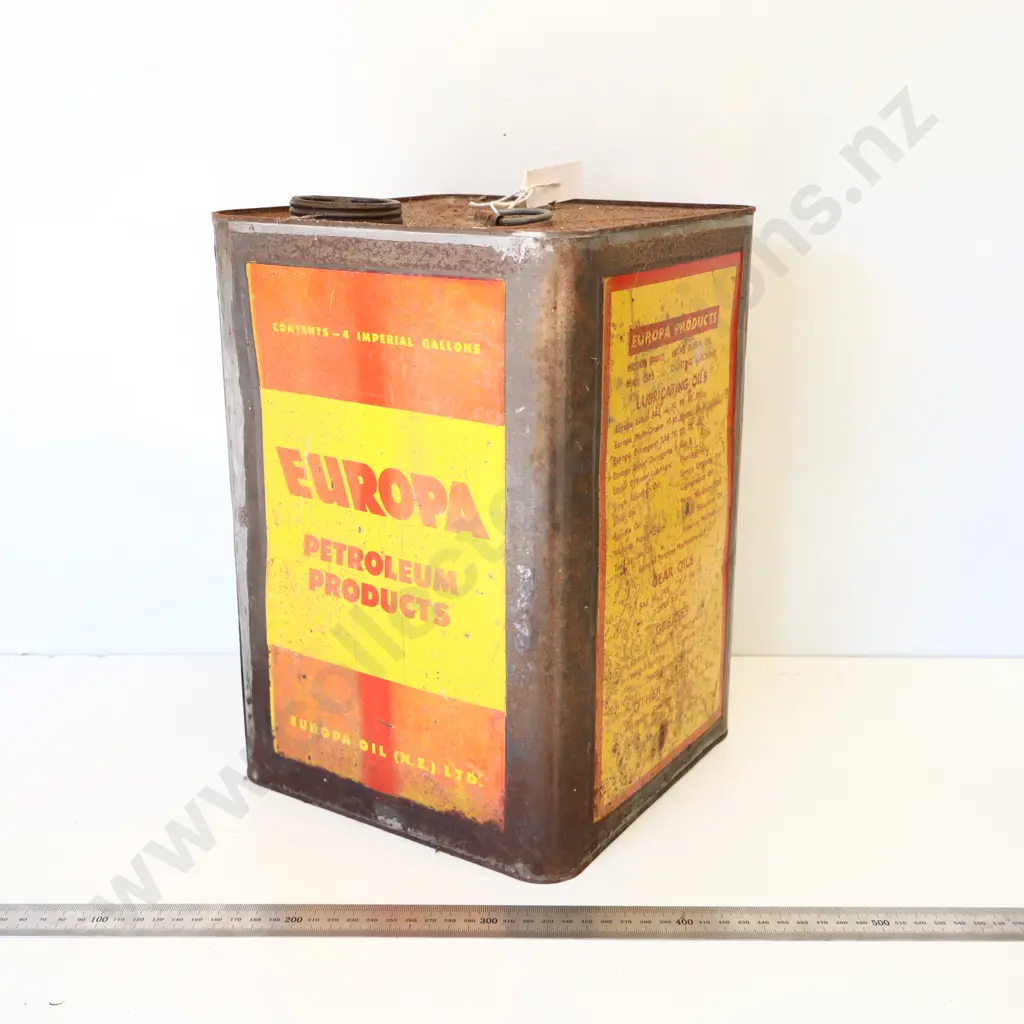 Europa Petroleum Products 4 Gallon Oil Tin Image 1++