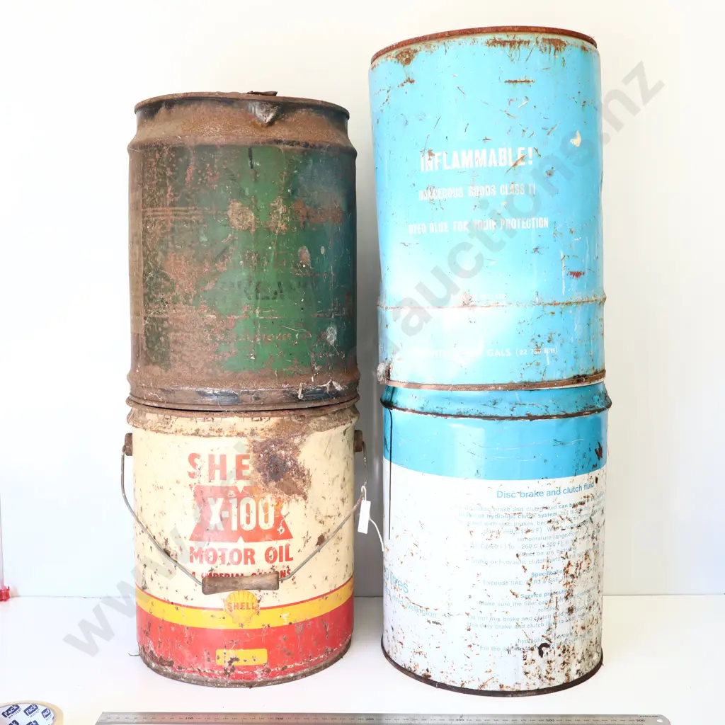 Assorted Vintage Oil & Fuel Drums (3) Image 1++