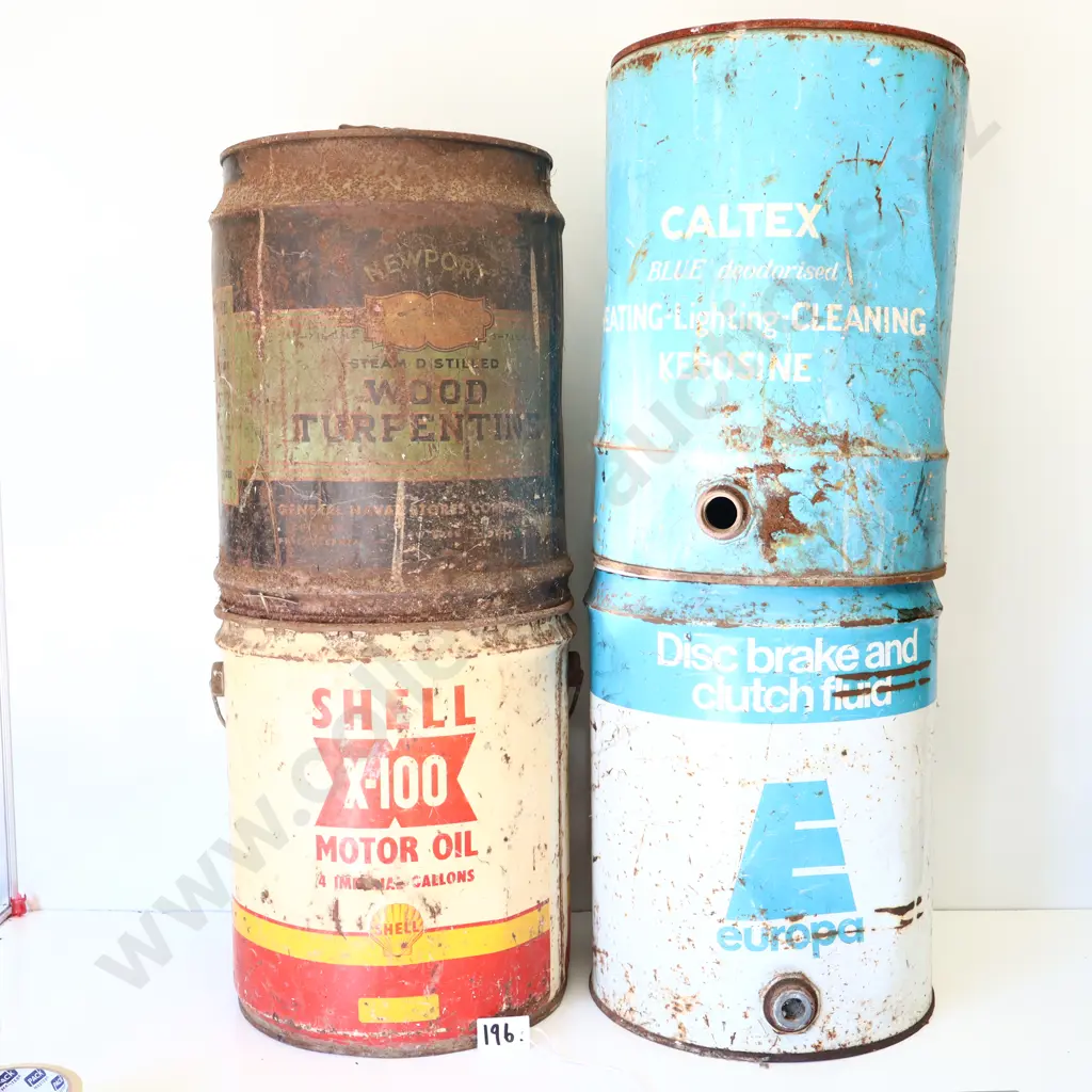 Assorted Vintage Oil & Fuel Drums (3) Image 1++