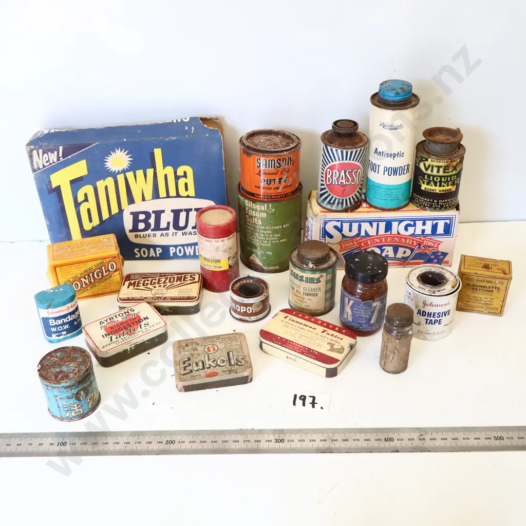 Mixed Vintage Household & Pharmacy Tins Lot Image 1++