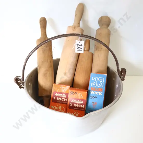 Mixed Rolling Pins, Pot & Wick Boxes
