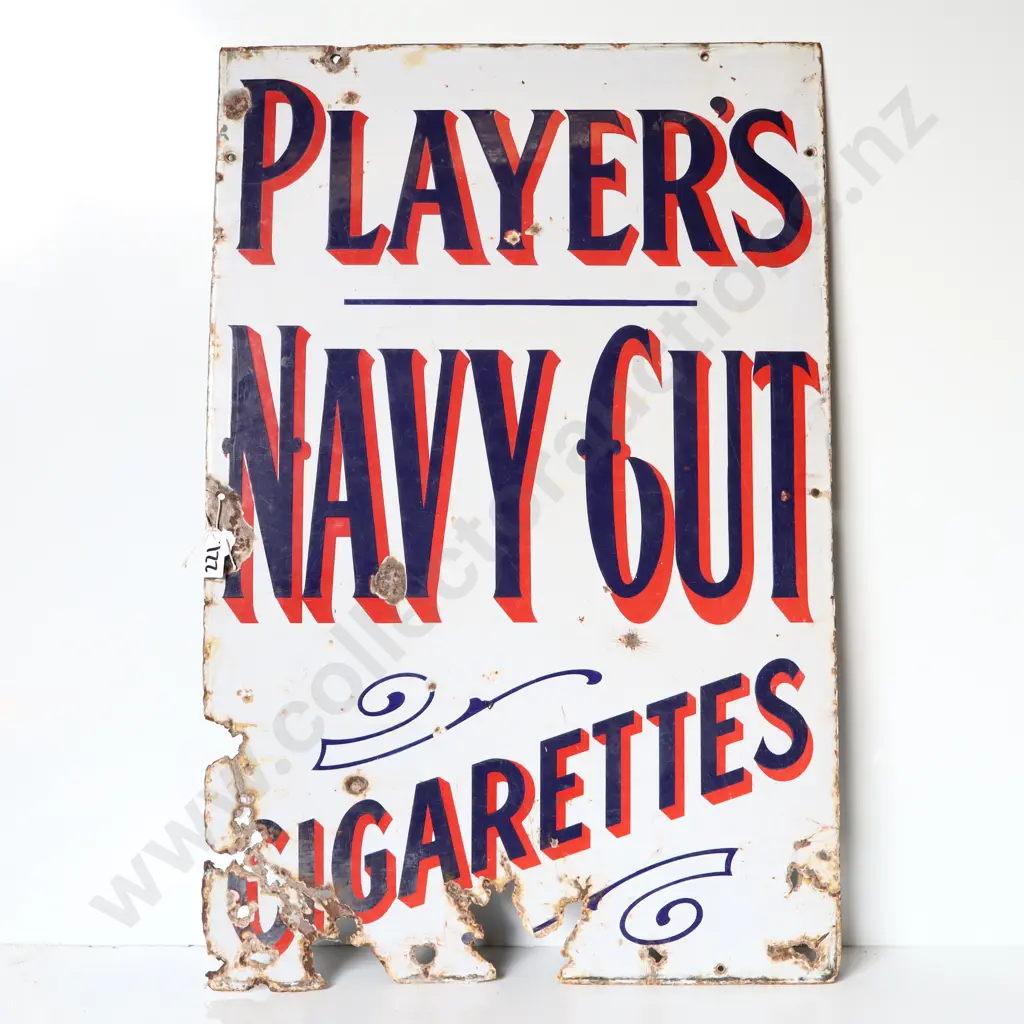 Players Navy Cut Enamel Sign Image 1++