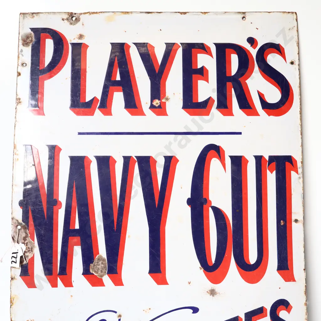 Players Navy Cut Enamel Sign Image 1++