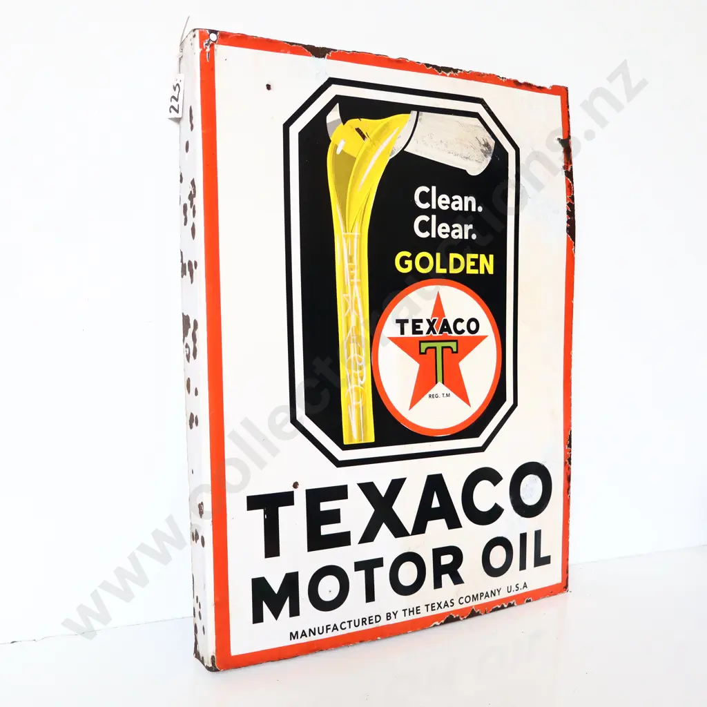 Texaco Motor Oil Double Sided Enamel Sign Image 1++
