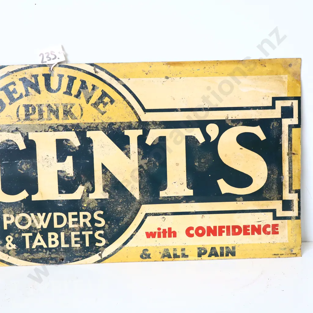 Vincent’s Powders Tin Screen Printed Sign Image 1++