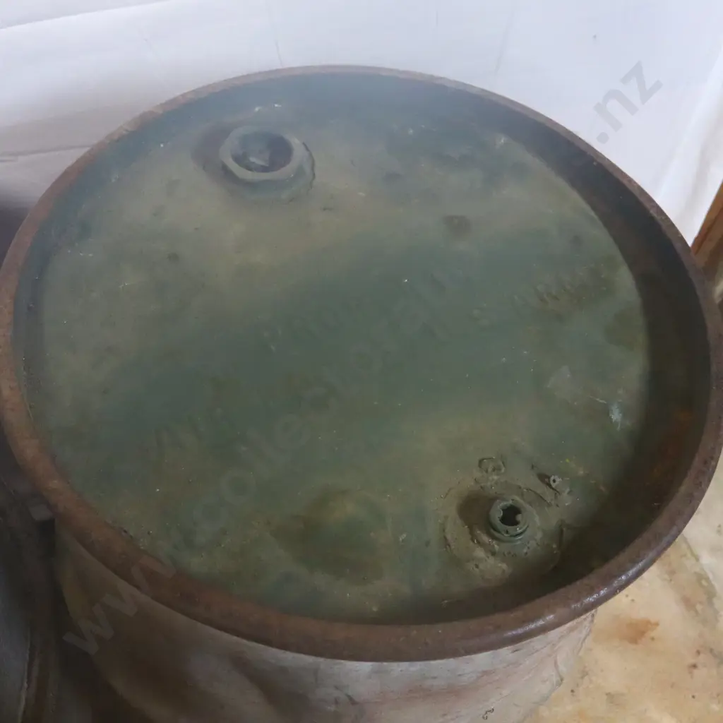 Group of Vintage Metal Drums, US Air Force, Shell Oil And Atlantic Union Oil Co. Image 1++