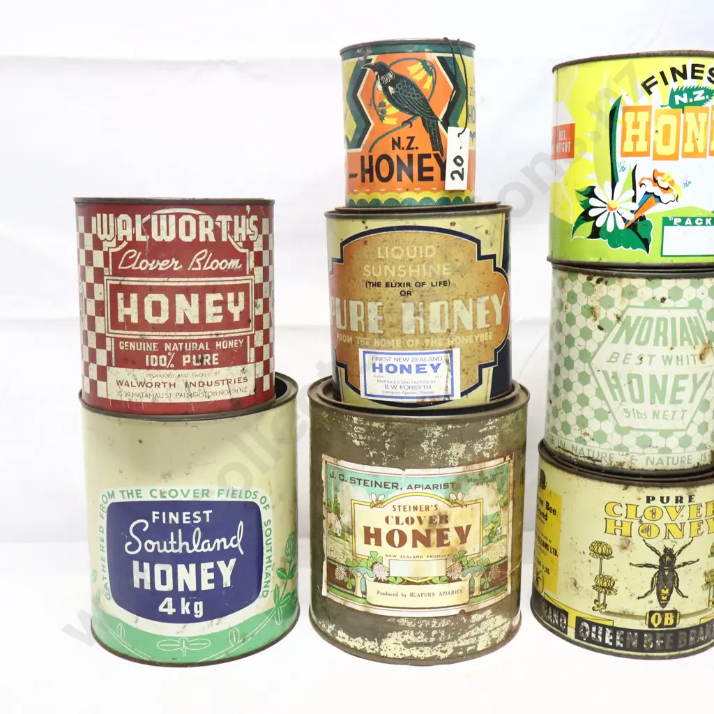 Collection of Vintage Honey Tins Image 1++