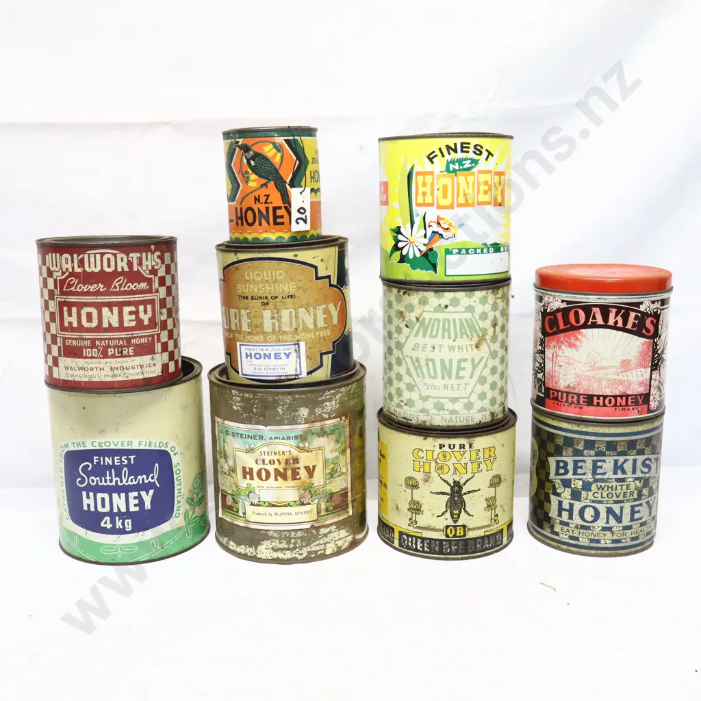 Collection of Vintage Honey Tins Image 1++