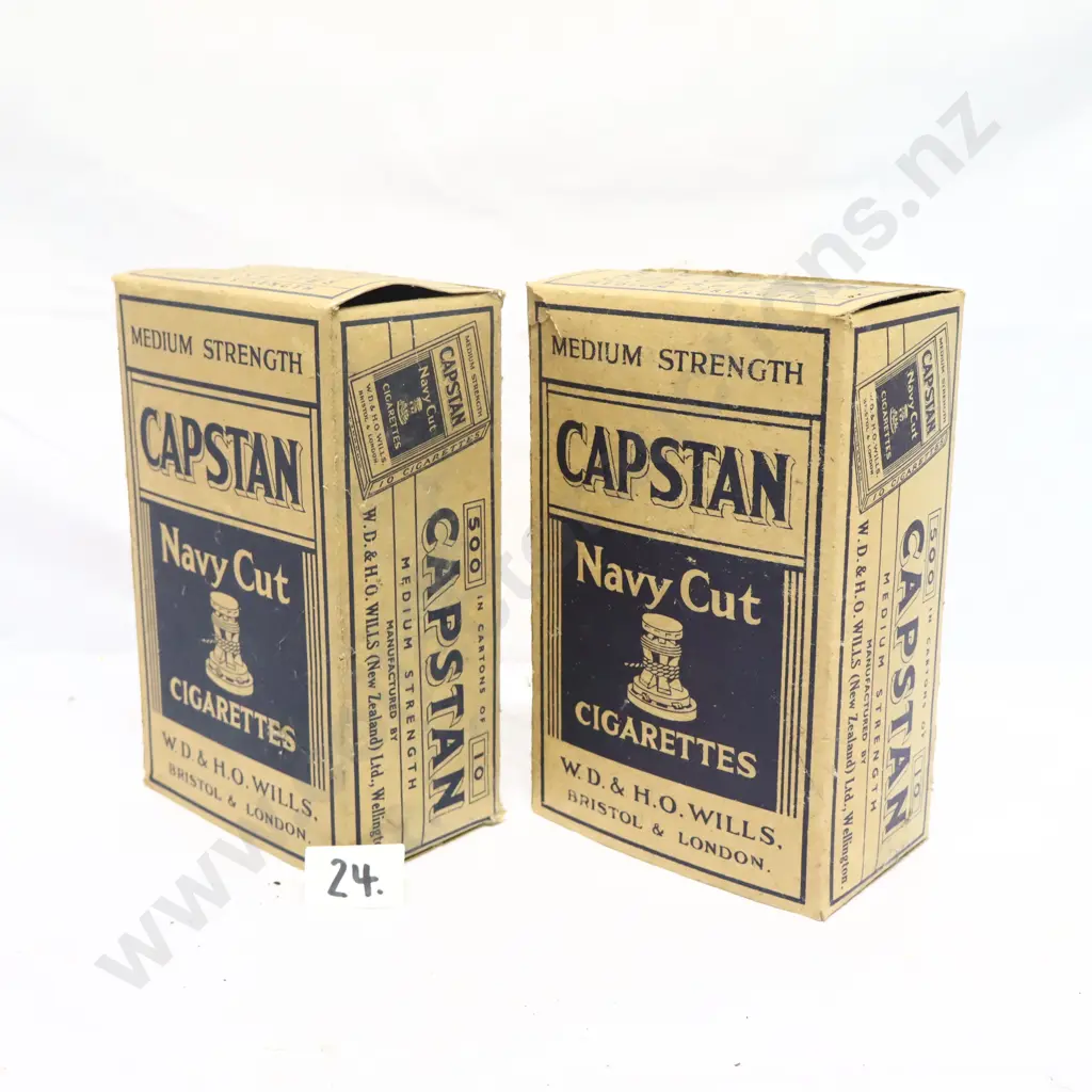 Pair of Large NZ Capstan Navy Cut Cigarette Cartons Image 1++