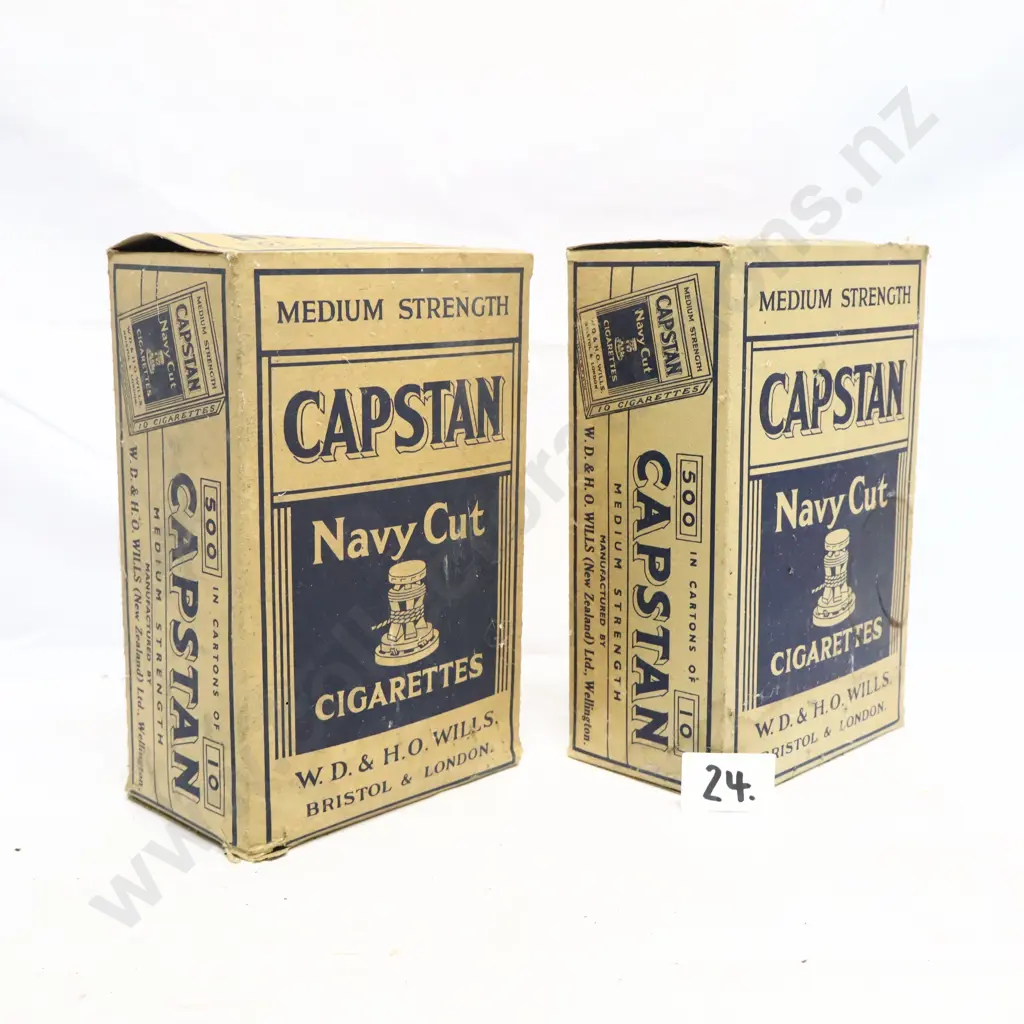 Pair of Large NZ Capstan Navy Cut Cigarette Cartons Image 1++