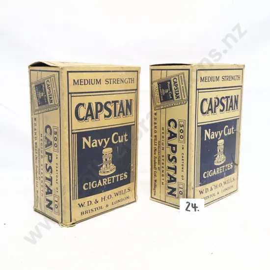 Pair of Large NZ Capstan Navy Cut Cigarette Cartons