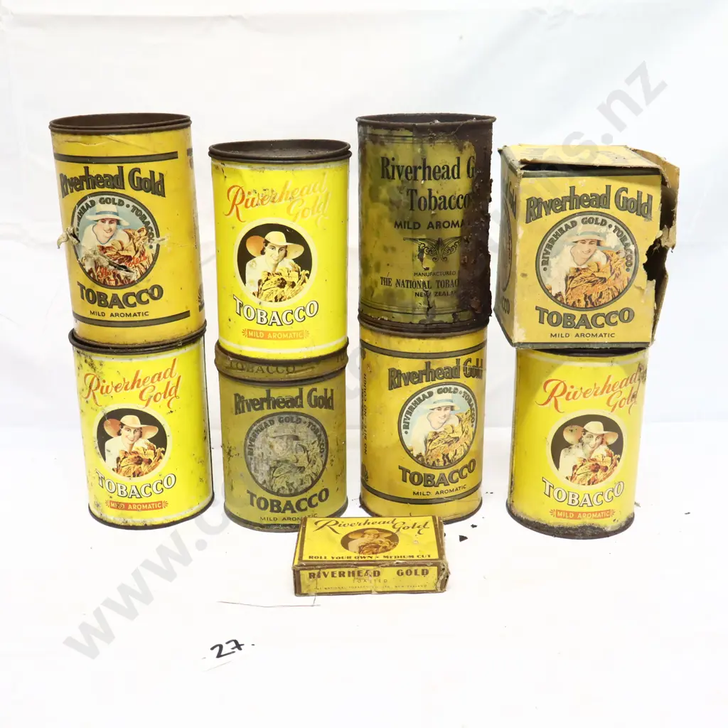 Collection of Riverhead Gold Tobacco Tins Image 1++