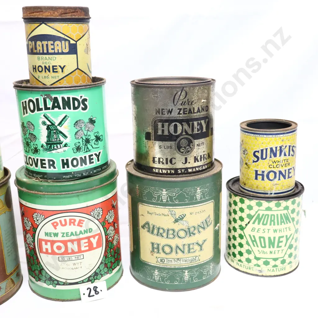 Collection of Vintage Honey Tins Image 1++