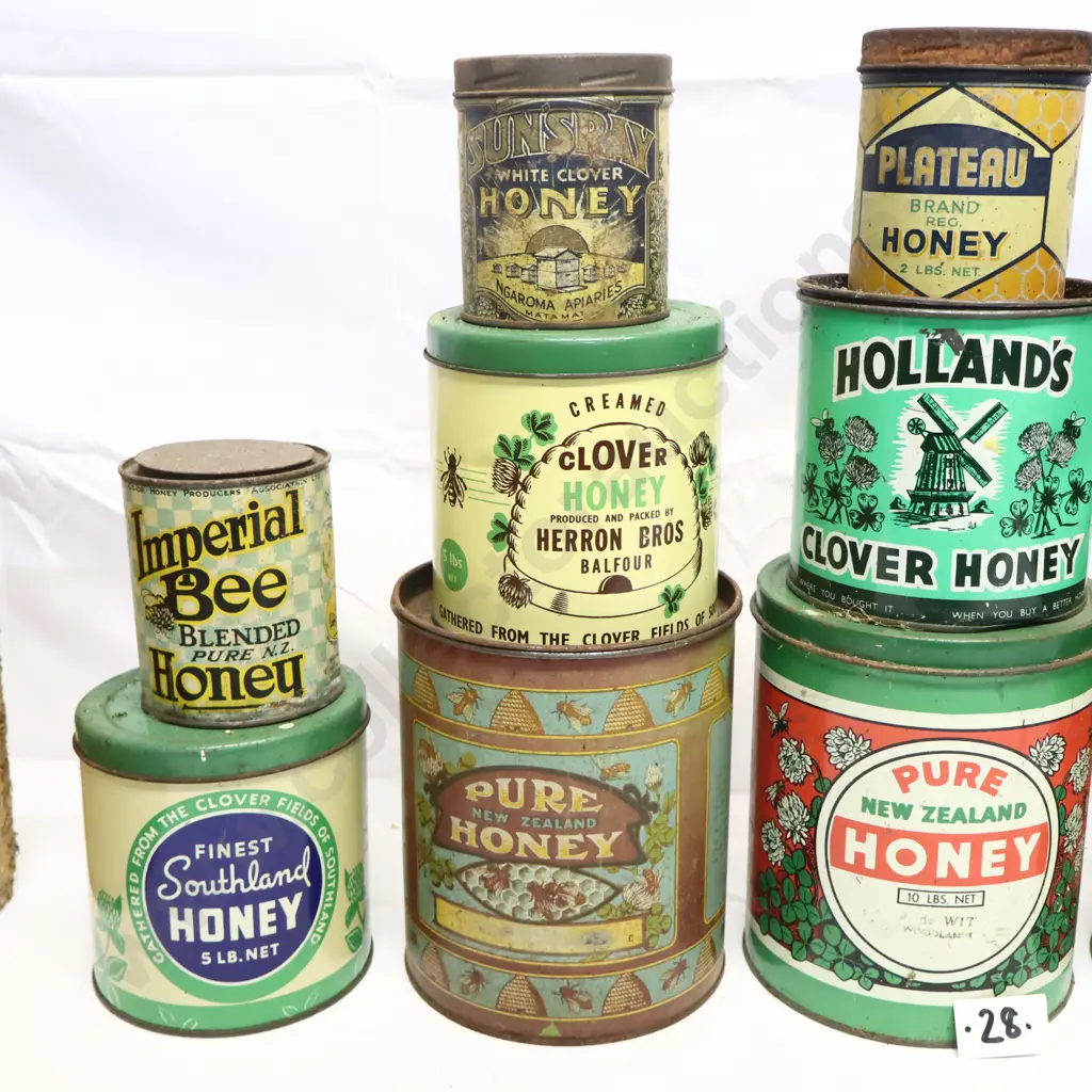 Collection of Vintage Honey Tins Image 1++