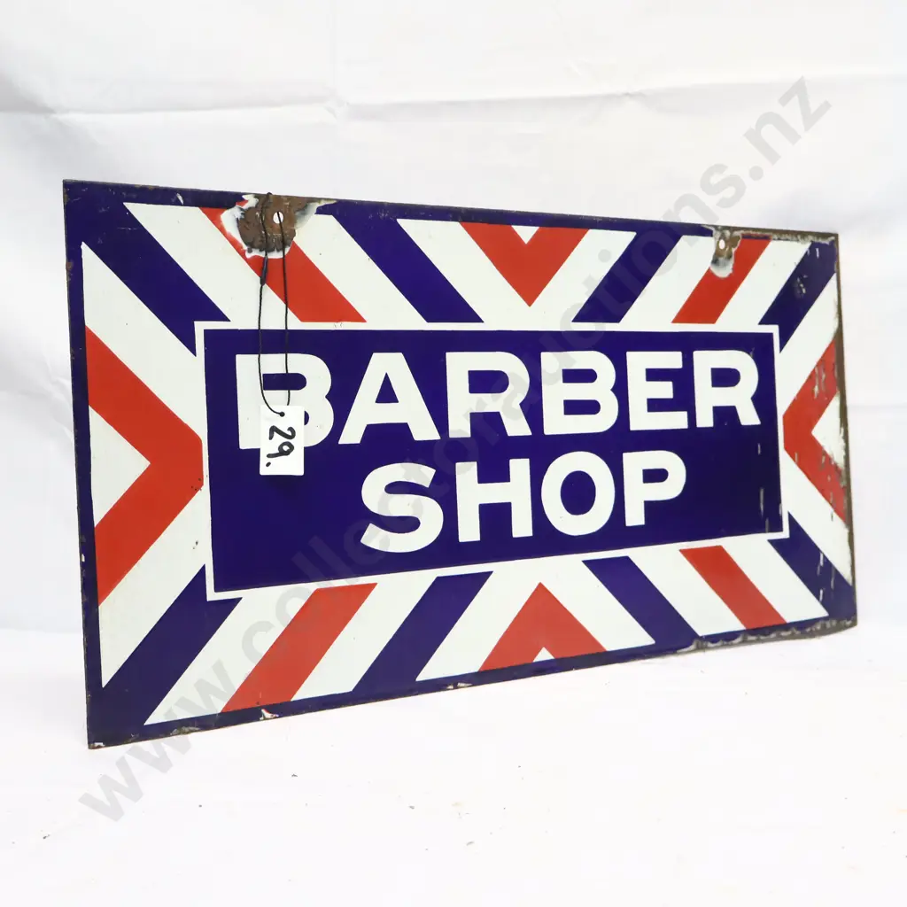 Original Barber Shop Enamel Sign Image 1++