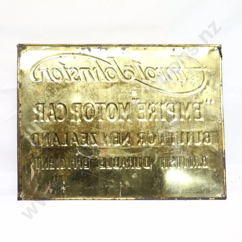 Original Tin Arrol-Johnston Empire Motor Car Advertising Sign Image 1++