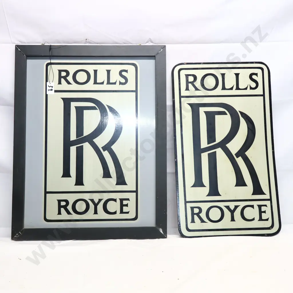 Pair of Rolls Royce Signs. Handpainted Signs by Ray Bovey Image 1++
