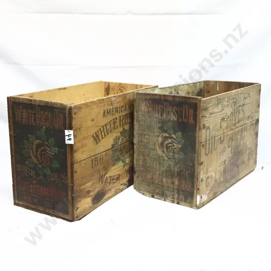 Pair of White Rose Petrol Boxes