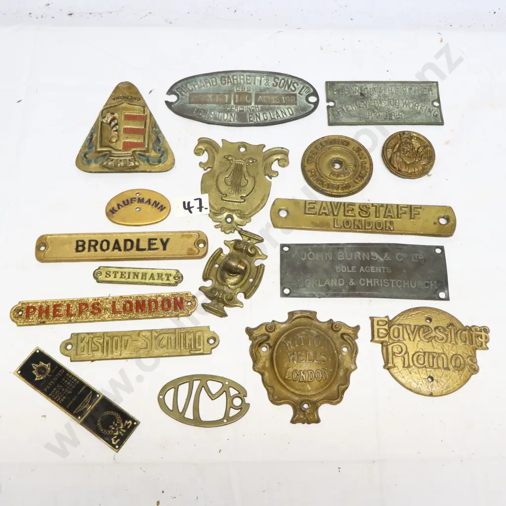 Collection of Brass Plaques and Name Plates Image 1++