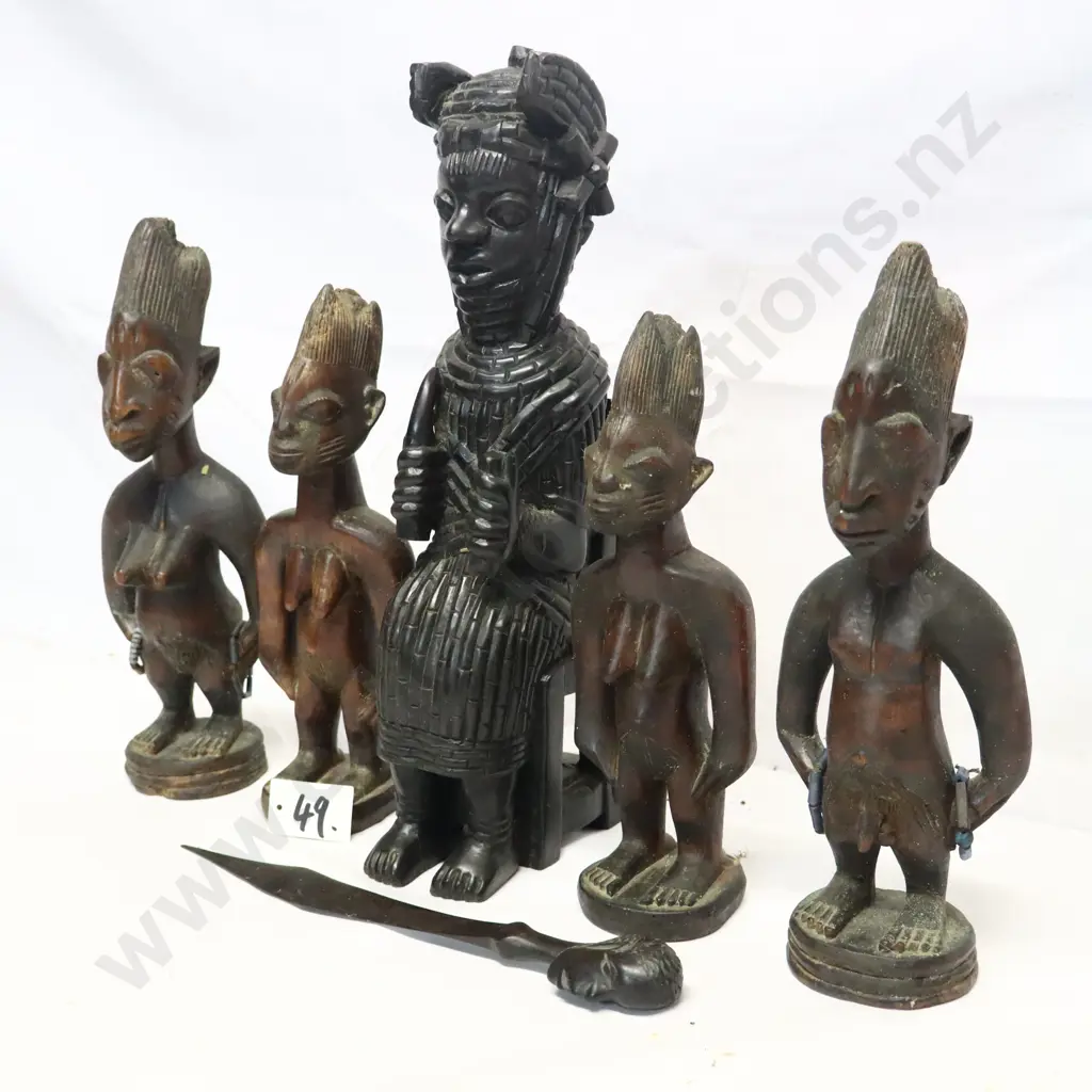 Collection of Carved Wooden Figures Image 1++