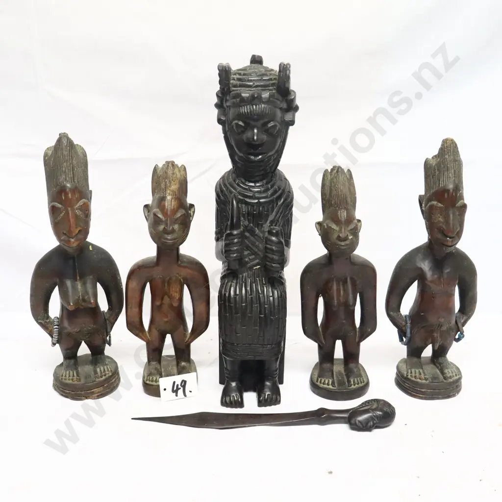 Collection of Carved Wooden Figures Image 1++