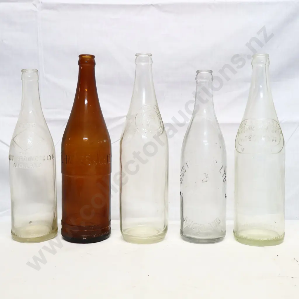 Collection of Vintage Embossed Crown Top Bottles #2 Image 1++