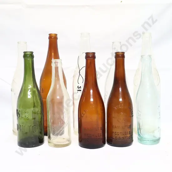 Collection of Vintage Embossed Crown Top Bottles #2
