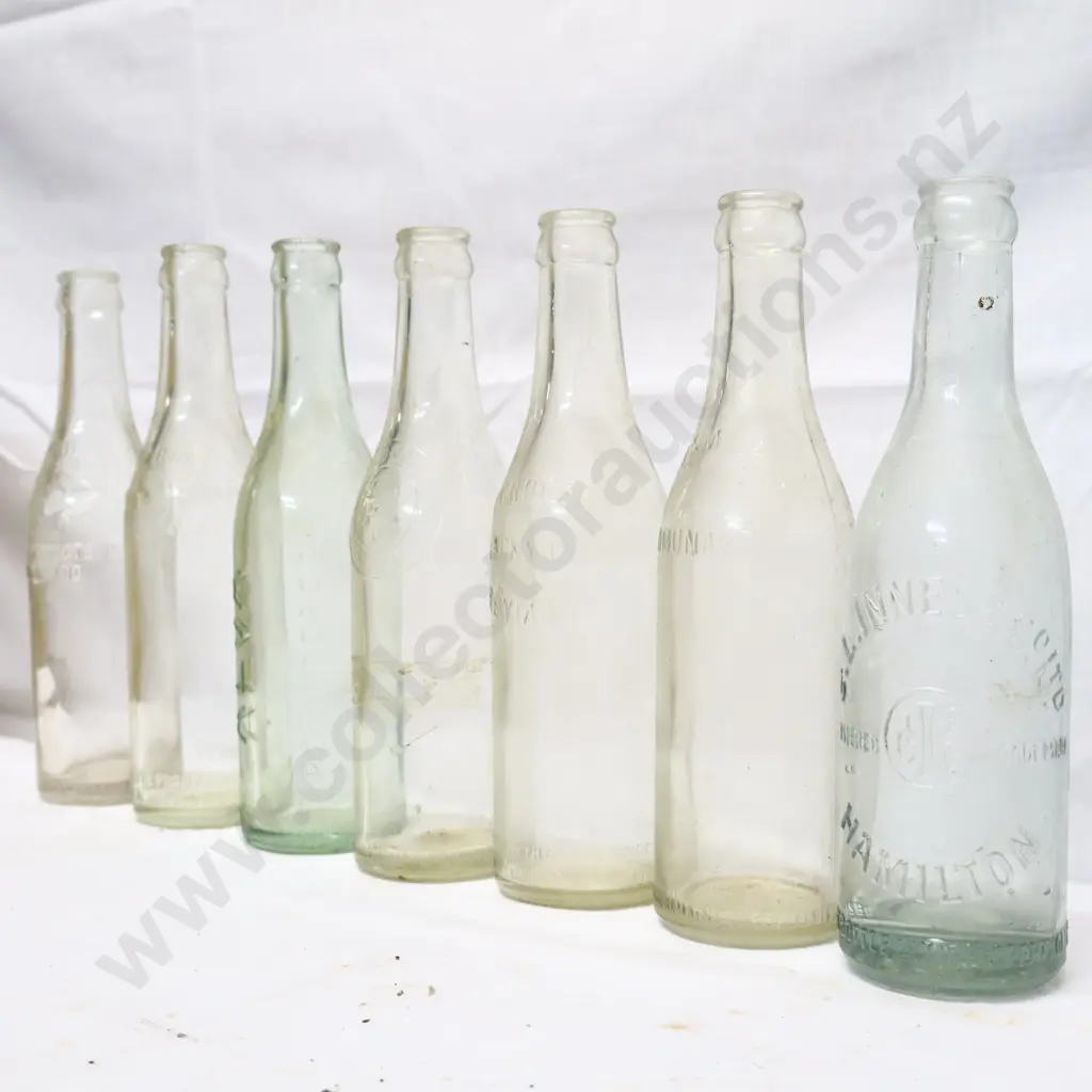Large Collection of Vintage 12oz Embossed Crown Top Bottles Image 1++